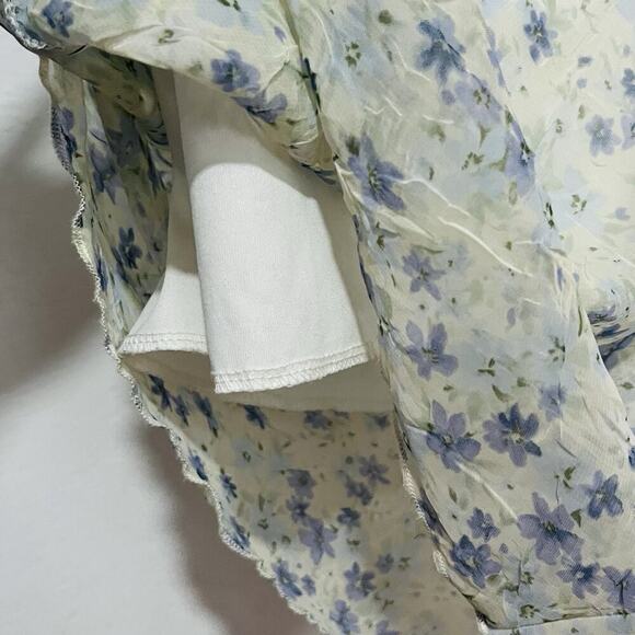 Vintage Sense Ditsy Floral Y2K Fairy V Neck Midi Dress Size M Cottage Prairie - Picture 6 of 6